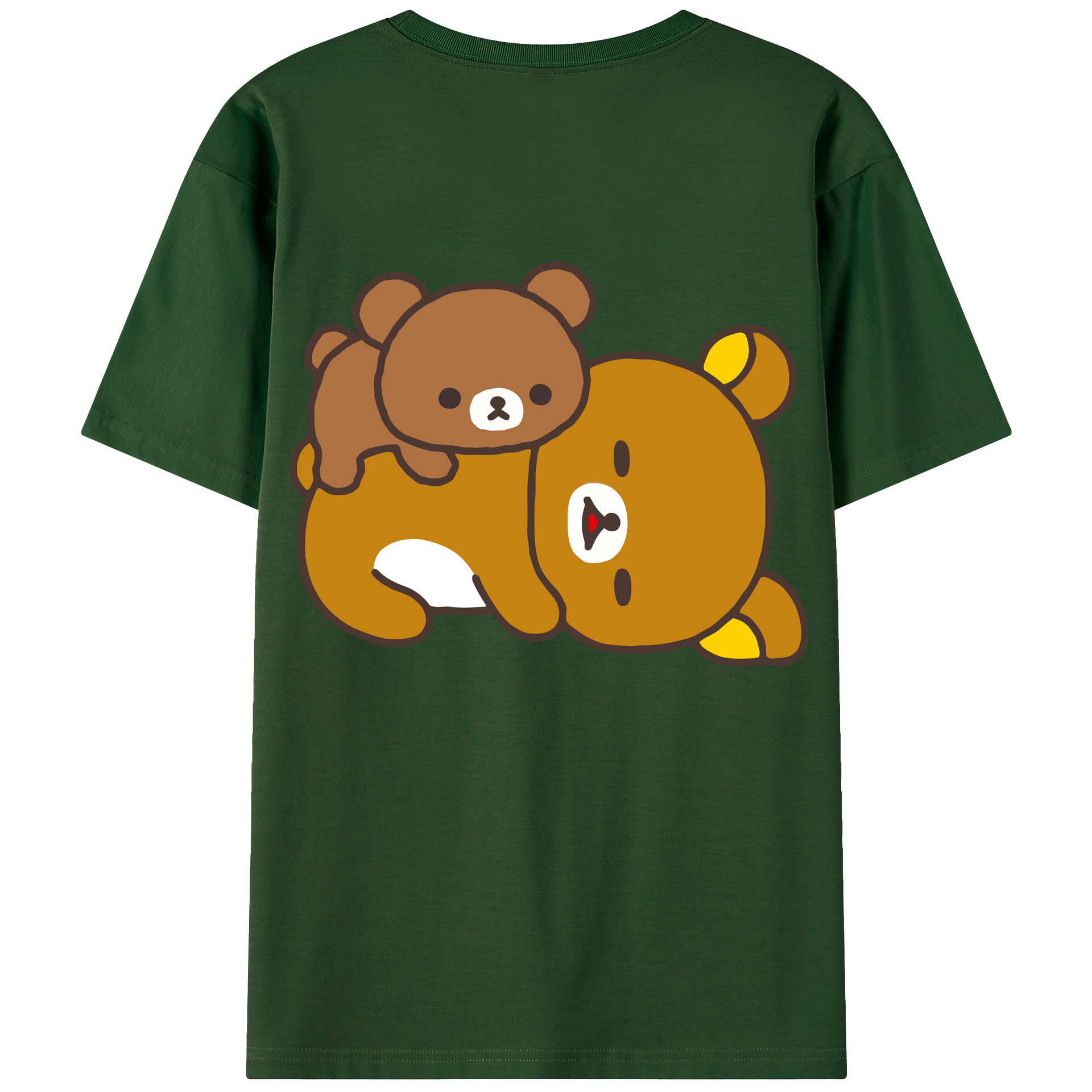 （画像用） リラックマ リラックマ キイロイトリ Rilakkuma Korilakkuma Kiiroitori 綿100％半袖Tシャツ（背面プリント）